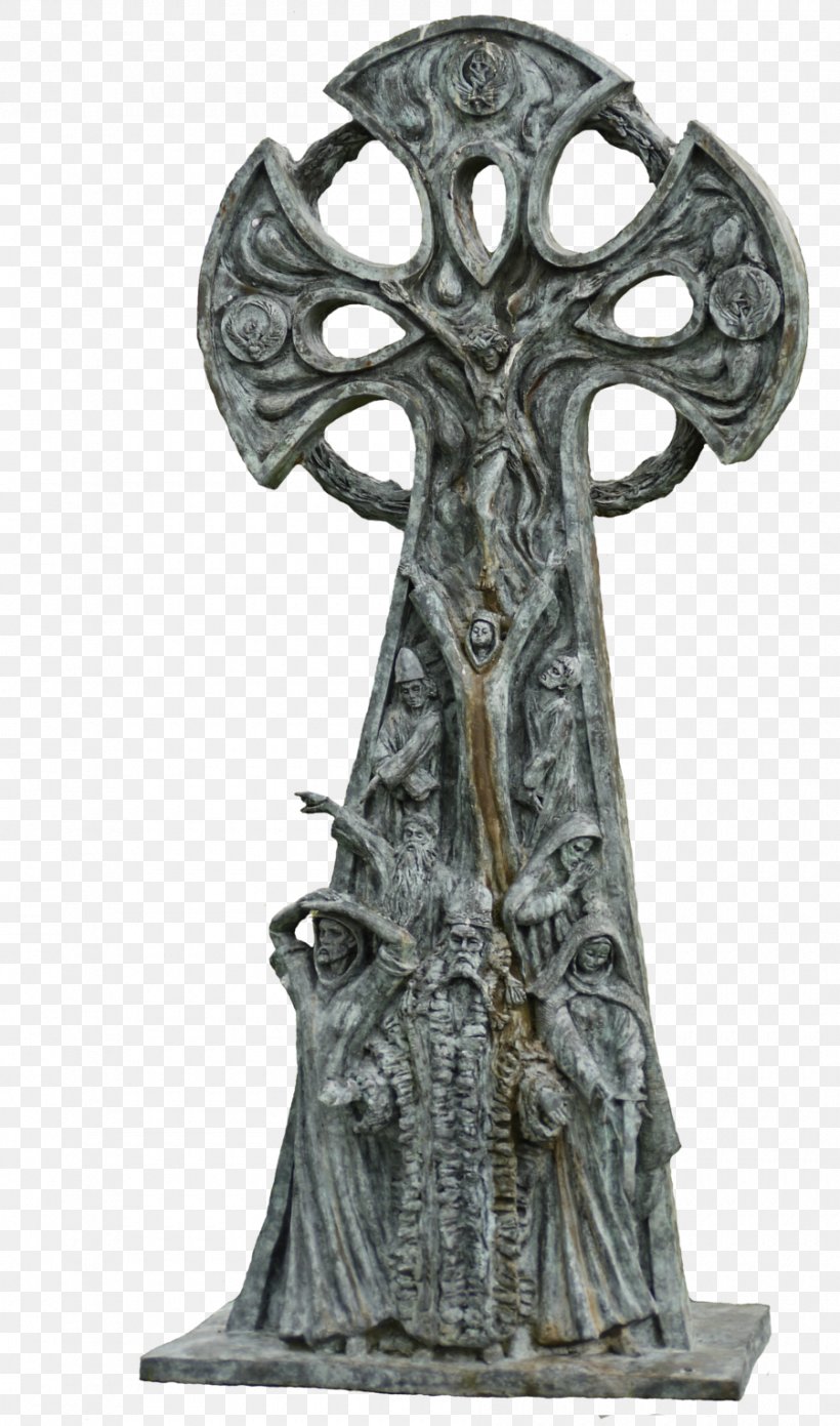 Crucifix Celtic Cross Art Statue Sculpture, PNG, 900x1527px, Watercolor, Cartoon, Flower, Frame, Heart Download Free