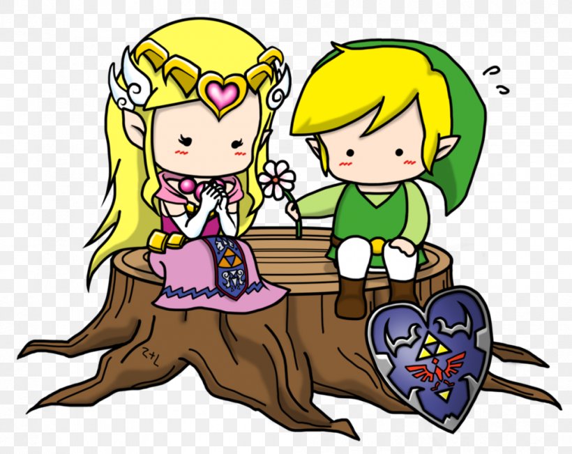 The Legend Of Zelda: Breath Of The Wild Link Valentine's Day Drawing Bambiel, PNG, 1003x797px, Watercolor, Cartoon, Flower, Frame, Heart Download Free