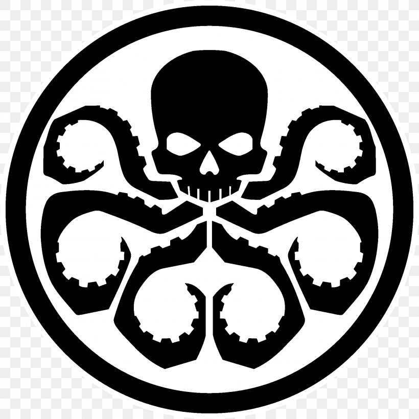 Captain America Lernaean Hydra Red Skull Logo, PNG, 1935x1935px, Captain America, Agents Of Shield, Black And White, Bone, Decal Download Free