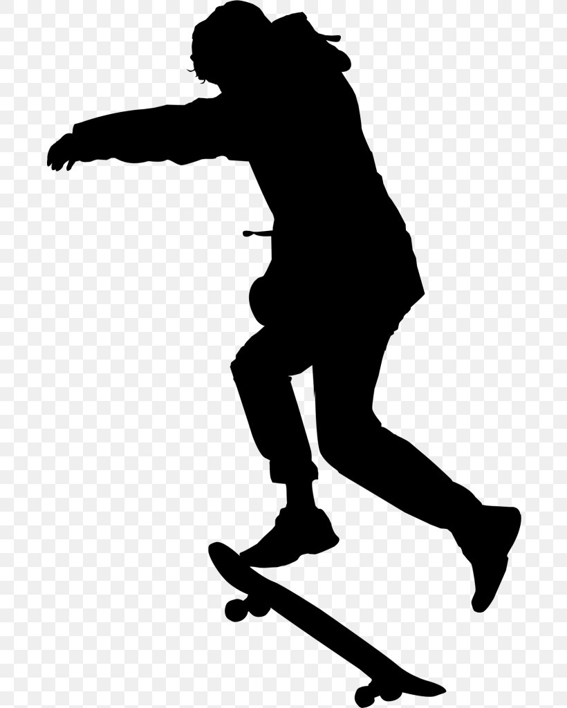 Skateboard Black & White, PNG, 688x1024px, Skateboard, Black M, Black White M, Boardsport, Knee Download Free