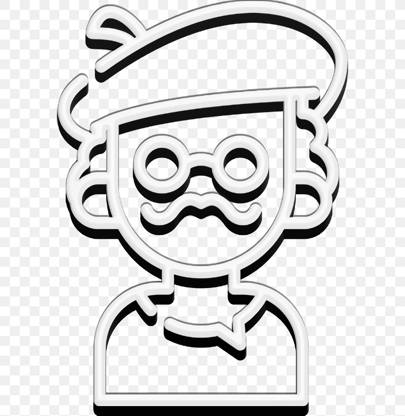 Artist Icon Professions Icon, PNG, 590x842px, Artist Icon, Black And White, Cartoon, Facial Hair, Glasses Download Free