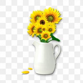 Sunflowers - Common Sunflower Vase PNG