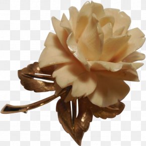 Rose Gold - Rose Flower Brooch Ivory Jewellery PNG