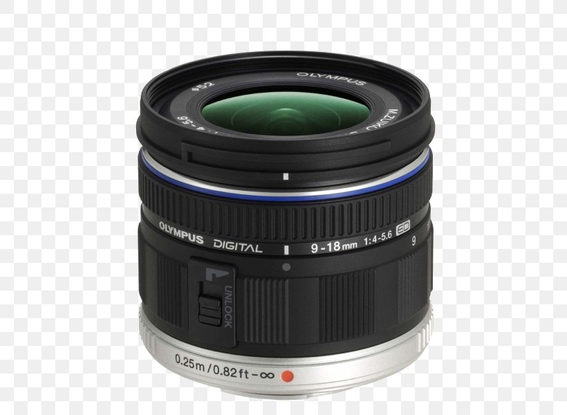 Micro Four Thirds System Camera Lens Olympus M.Zuiko Digital ED 9-18mm F/4-5.6, PNG, 600x600px, 35 Mm Equivalent Focal Length, Micro Four Thirds System, Camera, Camera Accessory, Camera Lens Download Free