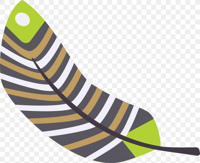Shoe Yellow Pattern Line Meter, PNG, 3000x2437px, Cartoon Feather, Line, Meter, Shoe, Vintage Feather Download Free