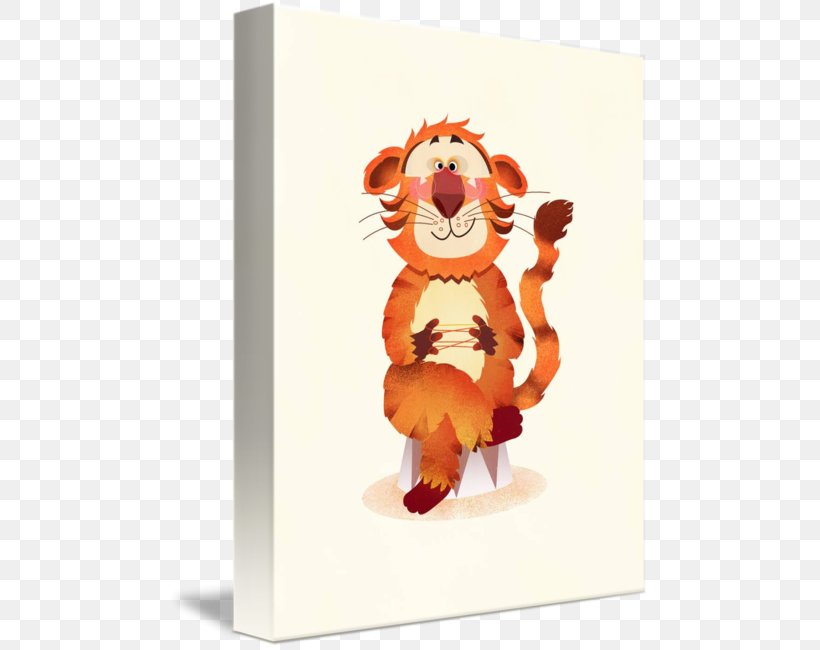 Tiger Cat Gallery Wrap Cartoon Canvas, PNG, 480x650px, Watercolor, Cartoon, Flower, Frame, Heart Download Free