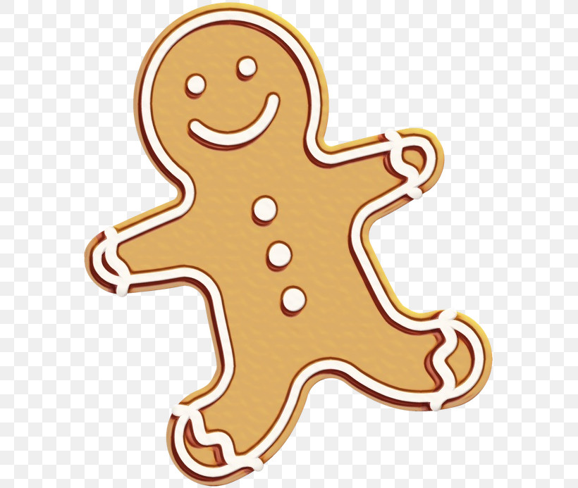 Gingerbread Cartoon Sticker Food Dessert, PNG, 586x693px, Watercolor, Cartoon, Dessert, Food, Gingerbread Download Free