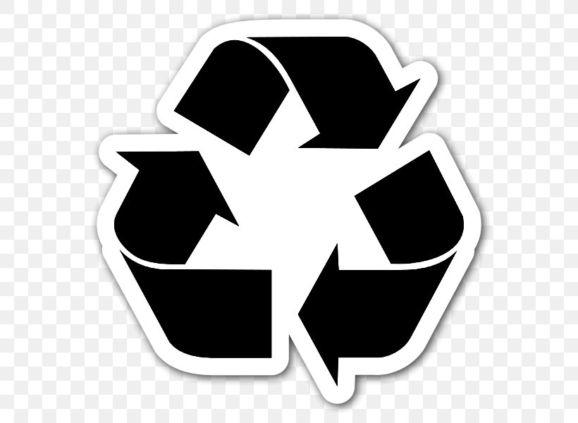 Paper Recycling Symbol Glass Recycling Waste, PNG, 600x600px, Paper, Automotive Design, Black And White, Decal, Glass Download Free