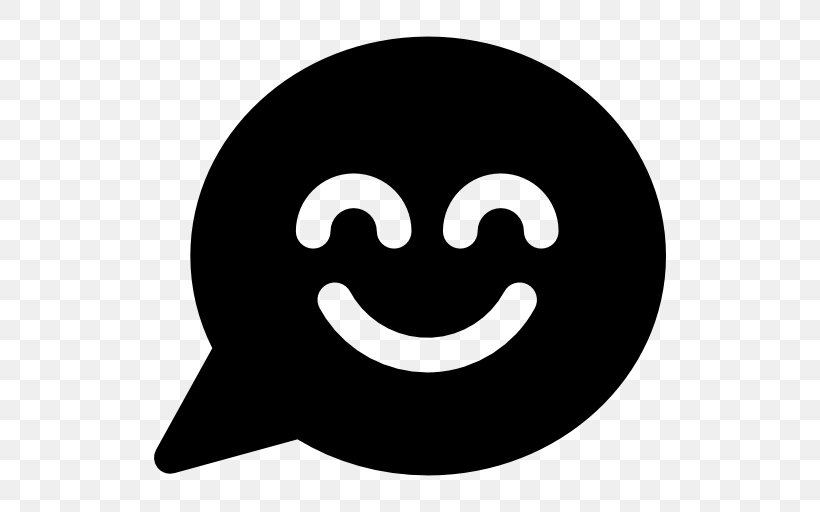 Emoticon Smiley Speech Balloon, PNG, 512x512px, Emoticon, Black, Black And White, Bubble, Face Download Free