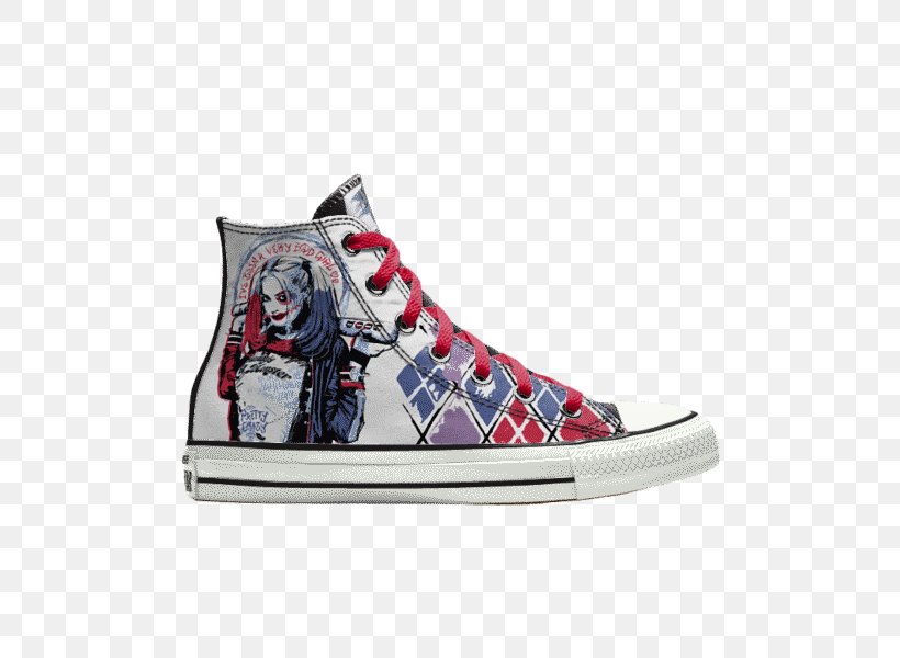 Harley Quinn Joker Converse Shoe Sneakers, PNG, 600x600px, Harley Quinn, Brand, Chuck Taylor Allstars, Converse, Cross Training Shoe Download Free