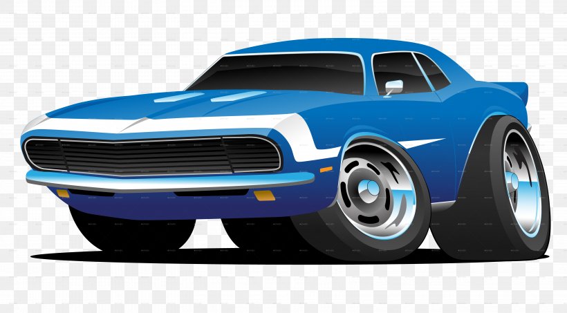 Muscle Car Vector Graphics Hot Rod Illustration, PNG, 6441x3561px, Car, Automotive Design, Blue, Brand, Classic Car Download Free