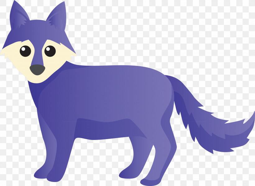 Cartoon Purple Animation Snout Tail, PNG, 3000x2190px, Watercolor Fox, Animal Figure, Animation, Cartoon, Fox Download Free