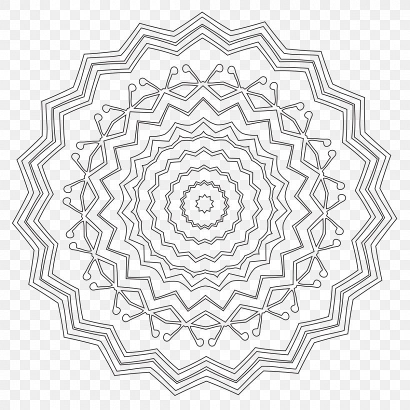 Coloring Book Mandala Image Black And White Royalty-free, PNG, 1200x1200px, Coloring Book, Area, Black And White, Book, Color Download Free