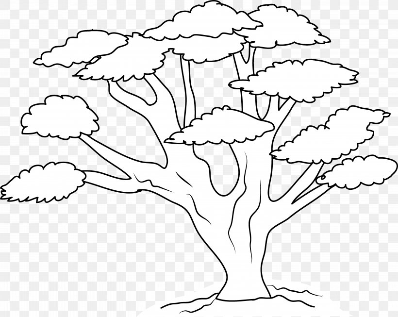 Drawing Line Art Tree Clip Art, PNG, 5870x4678px, Watercolor, Cartoon, Flower, Frame, Heart Download Free