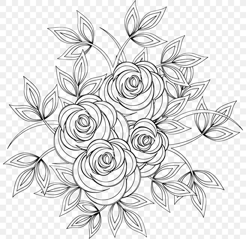 Floral Design Line Art Coloring Book Drawing Clip Art, PNG, 800x794px, Floral Design, Art, Artwork, Black, Black And White Download Free