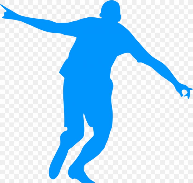 Football Player Silhouette Goal Clip Art, PNG, 2400x2275px, Football Player, Area, Arm, Ball, Blue Download Free