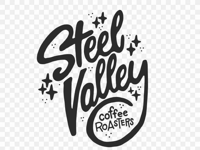 Steel Valley Roasters Single-origin Coffee Cafe Coffee Roasting, PNG, 2732x2048px, Coffee, Art, Black And White, Brand, Cafe Download Free