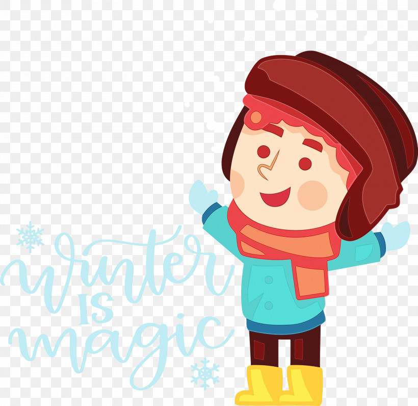 Character Cartoon Text Happiness Behavior, PNG, 3000x2915px, Winter Is Magic, Behavior, Cartoon, Character, Character Created By Download Free