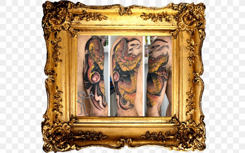 Sleeve Tattoo Black-and-gray Picture Frames Penny Arcade, PNG, 1080x675px, Sleeve Tattoo, Antique, Blackandgray, Brass, Carving Download Free