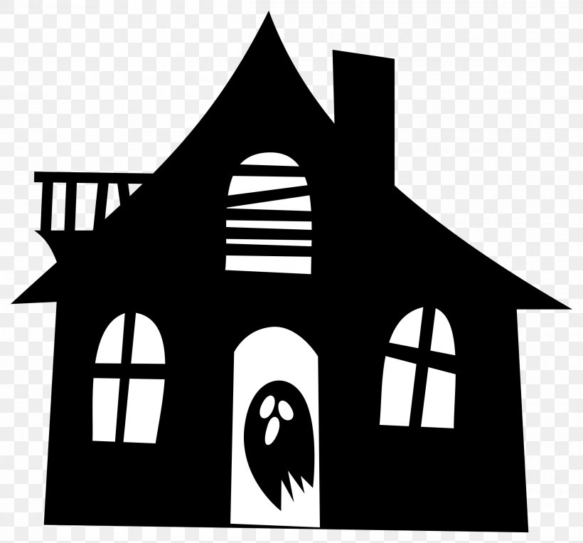 Haunted House Silhouette Drawing Clip Art, PNG, 2400x2236px, Haunted House, Area, Art, Artwork, Black And White Download Free