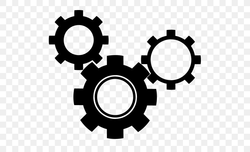 Gear Symbol Clip Art, PNG, 500x500px, Gear, Black And White, Hardware, Hardware Accessory, Icon Design Download Free
