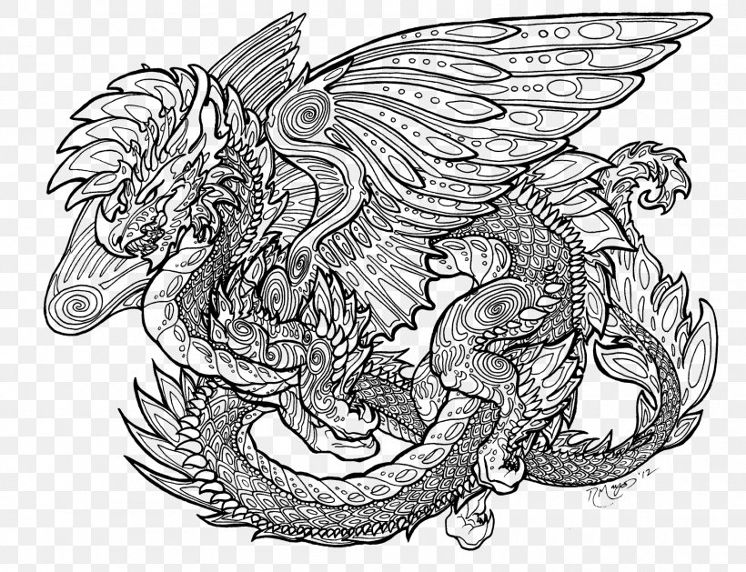 Chinese Dragon Line Art Coloring Book Drawing, PNG, 1800x1382px, Dragon, Adult, Art, Artwork, Ausmalbild Download Free