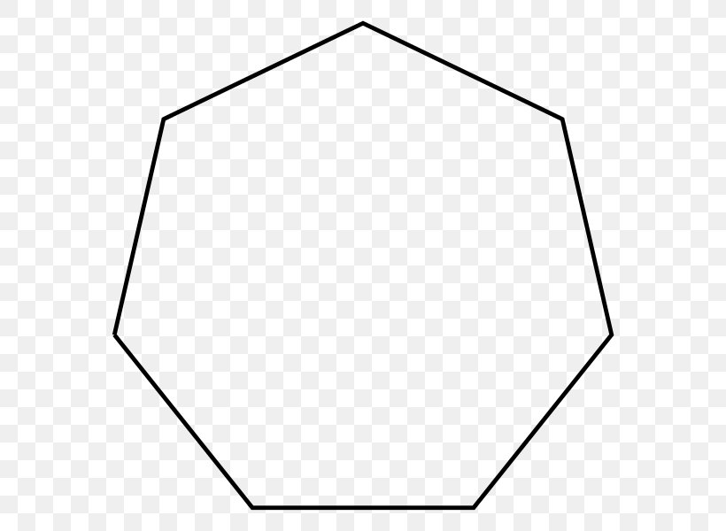 Heptagon Regular Polygon Правильний семикутник Angle, PNG, 600x600px, Heptagon, Apothem, Area, Black, Black And White Download Free