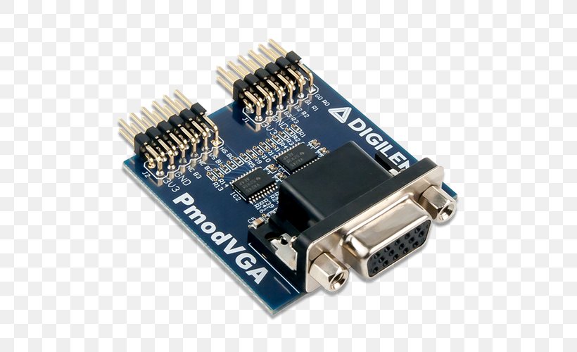 Microcontroller Pmod Interface Video Graphics Array VGA Connector Electrical Connector, PNG, 500x500px, Microcontroller, Adapter, Cable, Circuit Component, Digitaltoanalog Converter Download Free