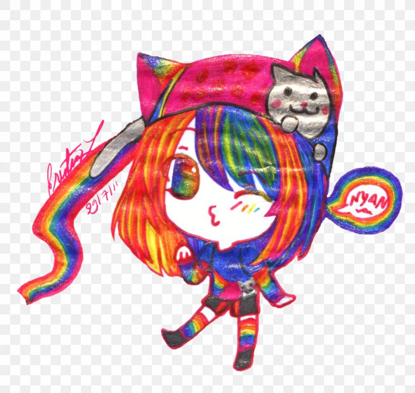 Nyan Cat Art, PNG, 900x851px, Watercolor, Cartoon, Flower, Frame, Heart Download Free