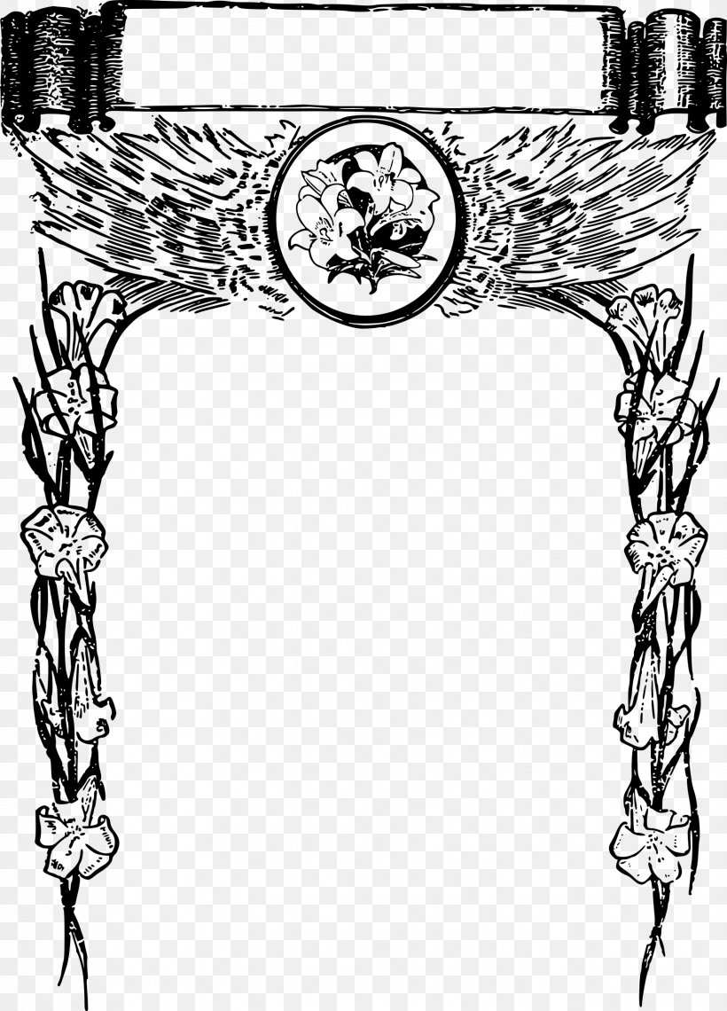 Easter Wings Picture Frames Clip Art, PNG, 1726x2400px, Picture Frames, Art, Black, Black And White, Drawing Download Free