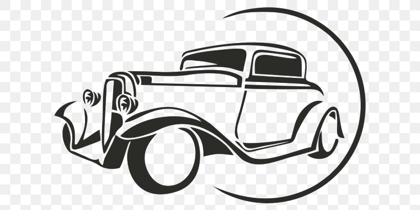 Classic Car Drawing, PNG, 650x410px, Car, Automotive Design, Automotive Exterior, Black And White, Brand Download Free