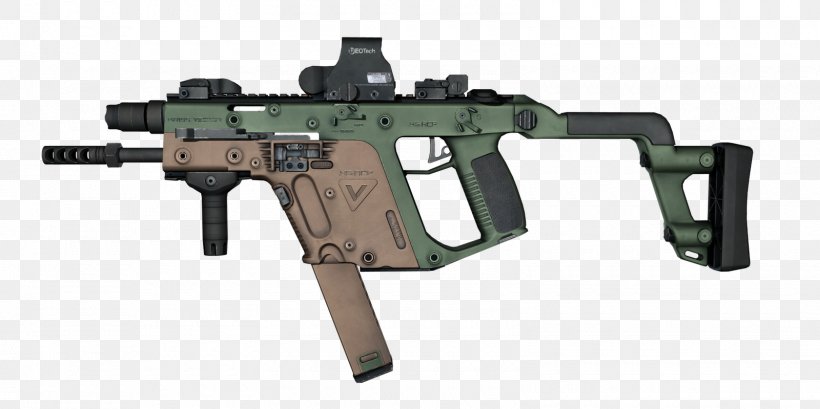 KRISS Vector Weapon Firearm Submachine Gun Airsoft, PNG, 1600x799px, Watercolor, Cartoon, Flower, Frame, Heart Download Free