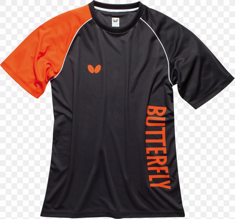 T-shirt Ping Pong Butterfly Sports Fan Jersey, PNG, 847x791px, Tshirt, Active Shirt, Black, Brand, Butterfly Download Free