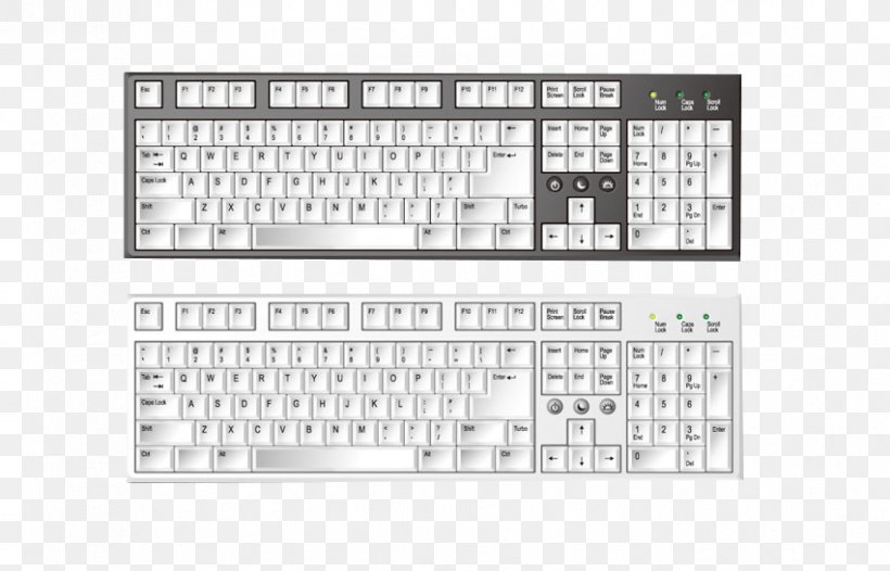 Computer Keyboard Euclidean Vector, PNG, 851x546px, Computer Keyboard, Black And White, Brand, Cdr, Computer Download Free