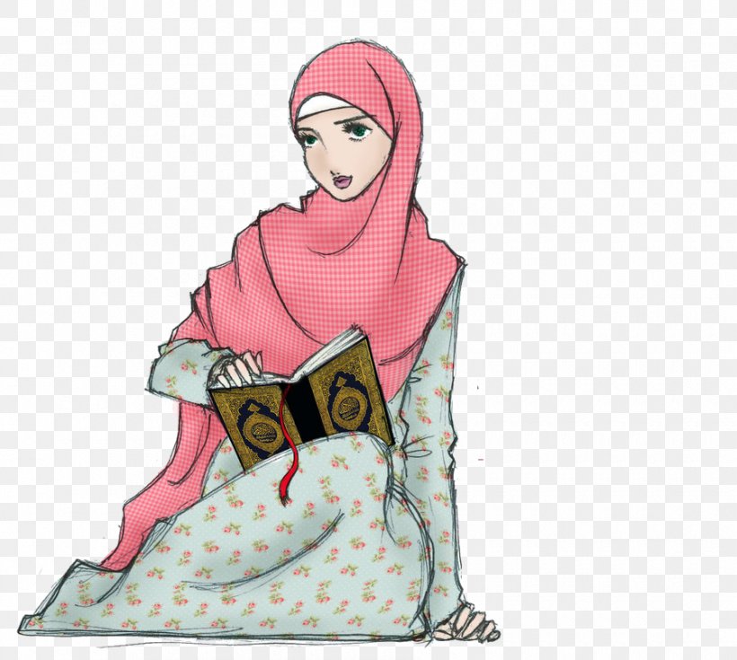Quran Hijab Islam Muslim Drawing, PNG, 900x807px, Watercolor, Cartoon, Flower, Frame, Heart Download Free