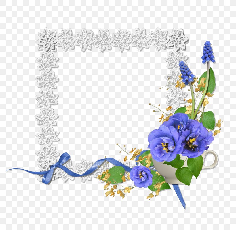 Picture Frames Floral Design Molding Clip Art, PNG, 800x800px, Picture Frames, Artificial Flower, Blue, Blue Rose, Bordiura Download Free