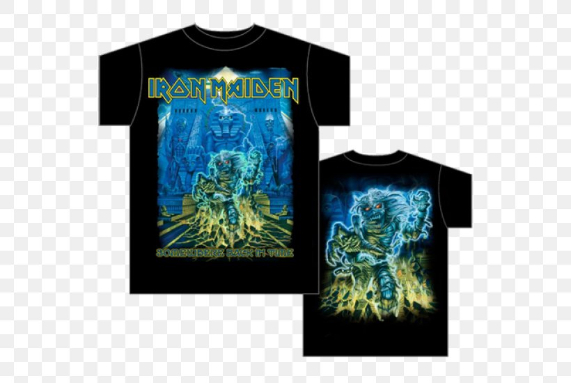 T-shirt Iron Maiden Somewhere Back In Time Somewhere In Time Powerslave, PNG, 550x550px, Tshirt, Brand, Clothing, Fashion, Hat Download Free