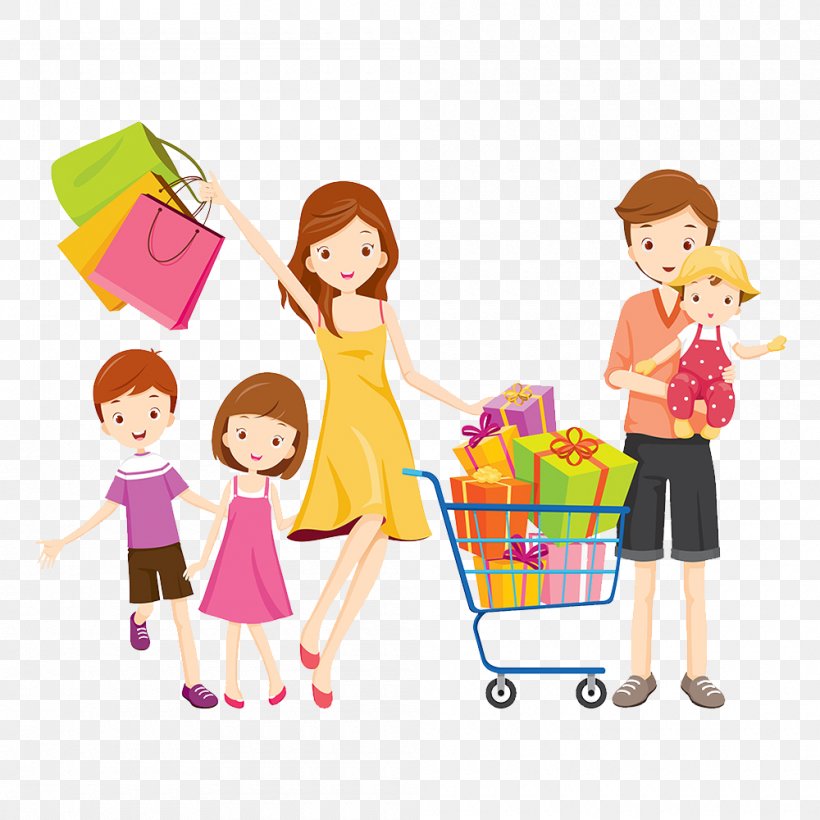 Shopping Cart Family Royalty-free, PNG, 1000x1000px, Shopping, Area, Art, Child, Family Download Free