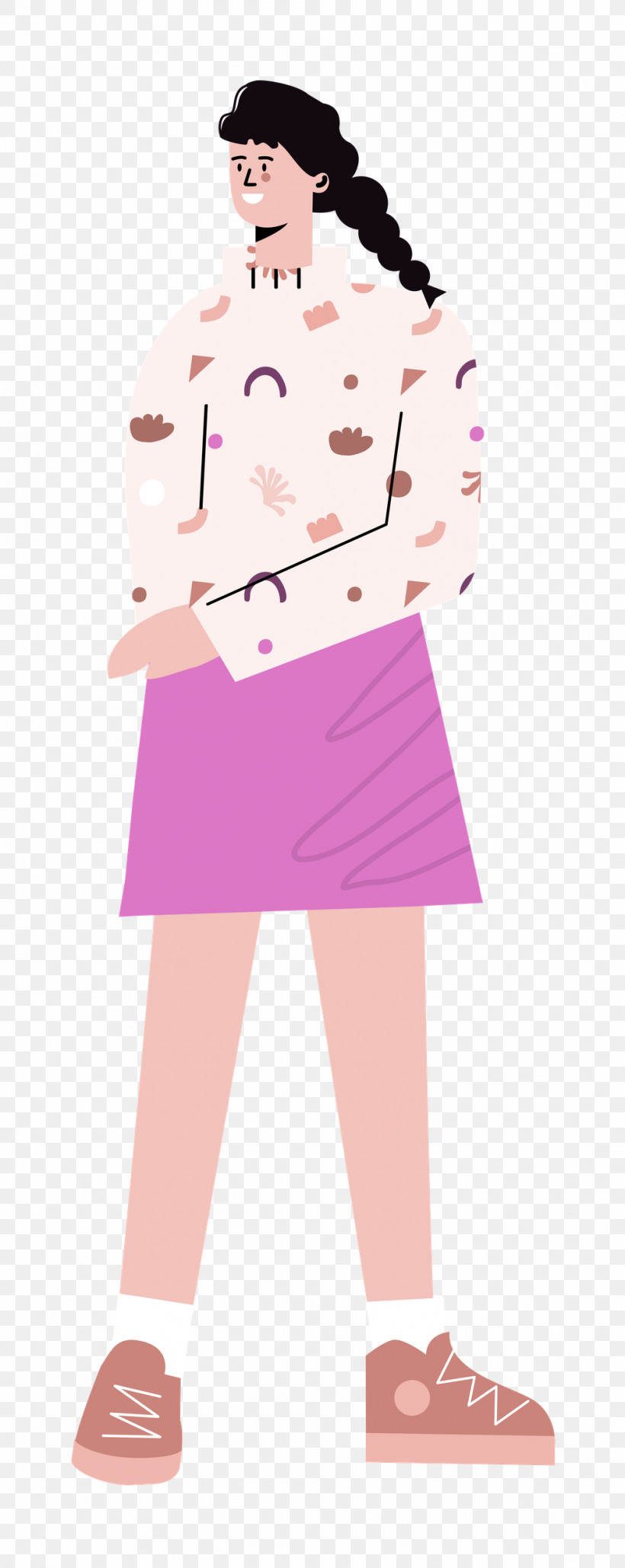 Standing Skirt Woman, PNG, 996x2500px, Standing, Cartoon, Clothing, Drawing, Fashion Download Free