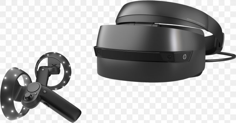 Virtual Reality Headset Dell Head-mounted Display Hewlett-Packard Windows Mixed Reality, PNG, 2511x1317px, Virtual Reality Headset, Audio, Dell, Hardware, Headmounted Display Download Free