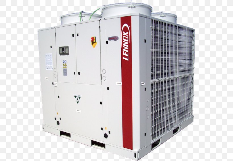 Chiller Lennox International Heat Pump HVAC Compressor, PNG, 555x567px, Chiller, Air, Air Conditioning, Compressor, Cylinder Download Free