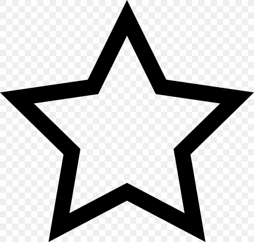 Five-pointed Star Outline Symbol Clip Art, PNG, 980x932px, Fivepointed Star, Area, Black, Black And White, Monochrome Photography Download Free