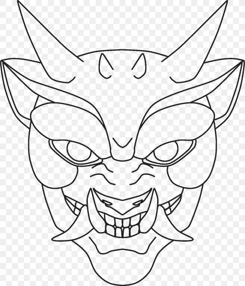 Oni Line Art Legendary Creature Drawing, PNG, 1024x1196px, Oni, Art, Artwork, Black, Black And White Download Free