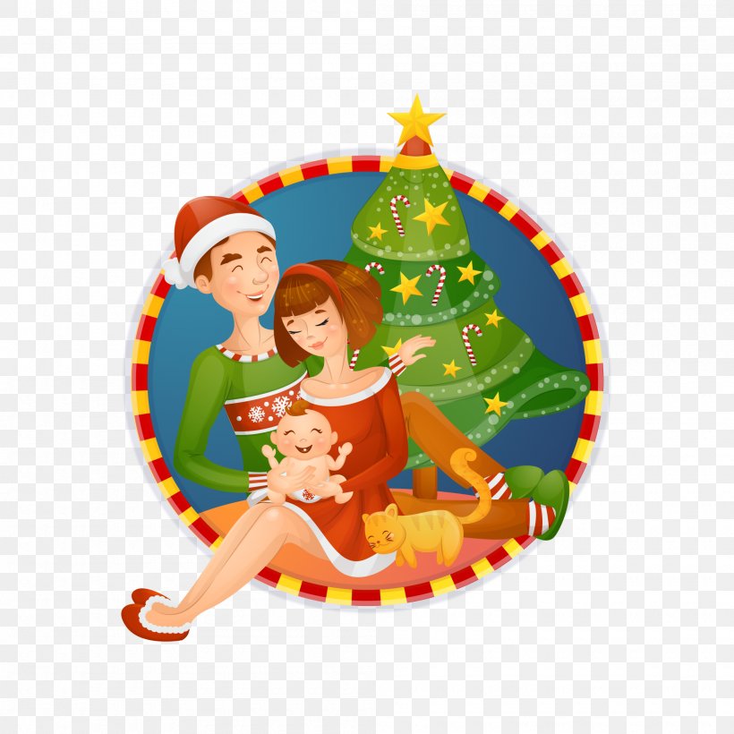 Christmas Family Illustration, PNG, 2000x2000px, Christmas, Art, Christmas Decoration, Christmas Ornament, Christmas Tree Download Free