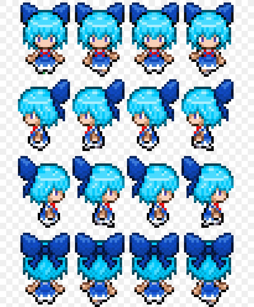 Cirno Sprite Touhou Project Pixel Art, PNG, 704x992px, Cirno, Art, Character, Digital Art, Isometric Projection Download Free