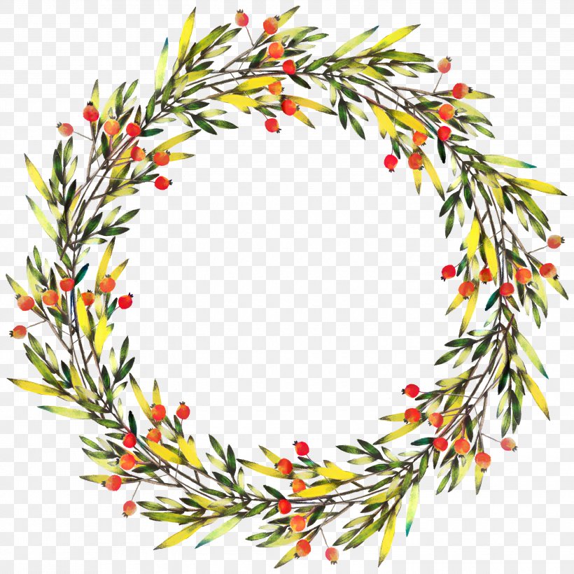 Wreath Watercolor Painting Image, PNG, 3000x3000px, Wreath, American Larch, Branch, Christmas Day, Christmas Decoration Download Free