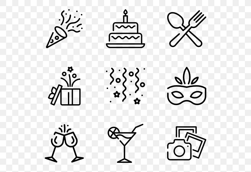 Birthday Vectors, PNG, 600x564px, Depositphotos, Area, Art, Black, Black And White Download Free