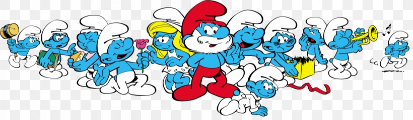 The Smurfette Papa Smurf The Smurfs The Purple Smurfs, PNG, 1892x555px, Smurfette, Animated Film, Art, Character, Child Download Free