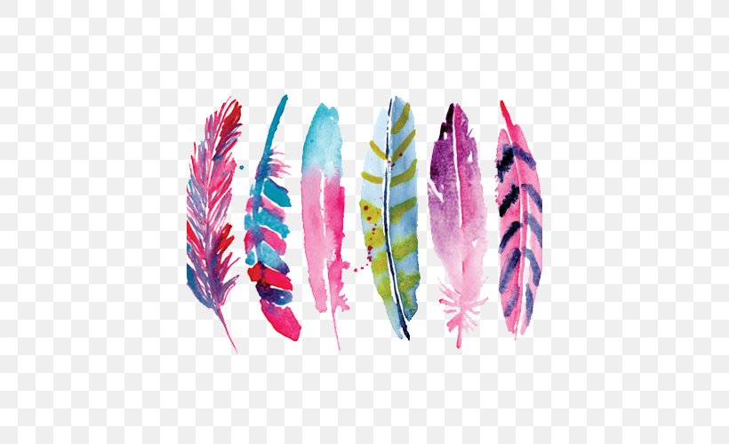 Feather Painting Drawing Art Illustration, PNG, 500x500px, Feather, Animal Product, Art, Artist, Color Download Free