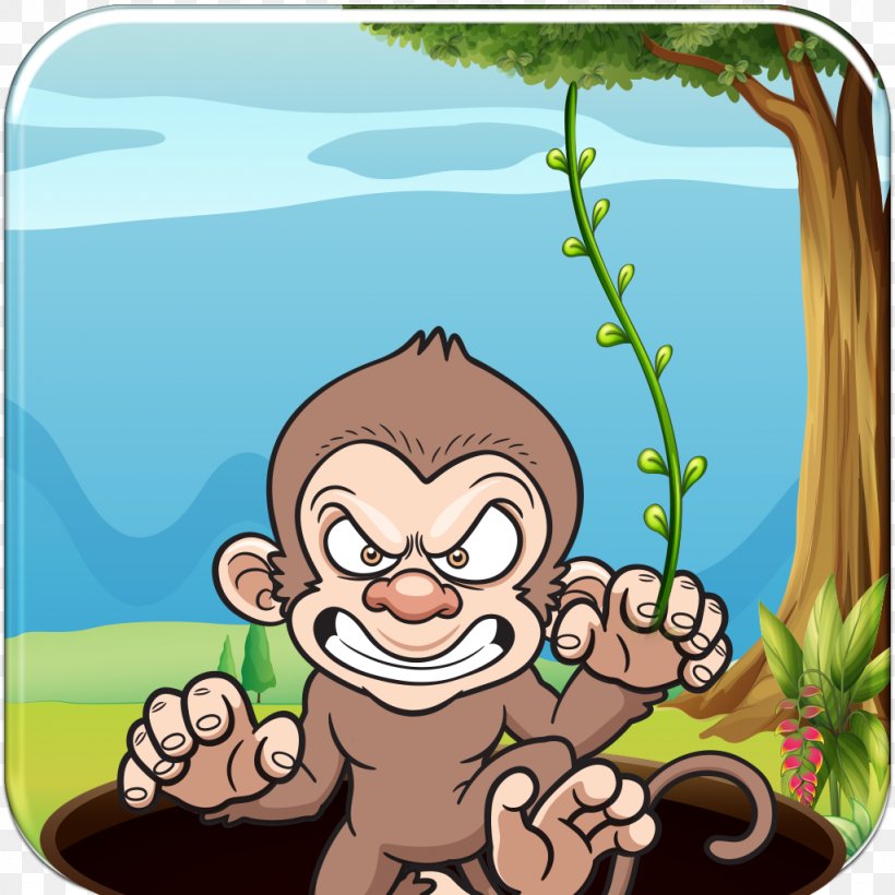 Monkey Primate Human Behavior Clip Art, PNG, 1024x1024px, Monkey, Art, Behavior, Cartoon, Character Download Free